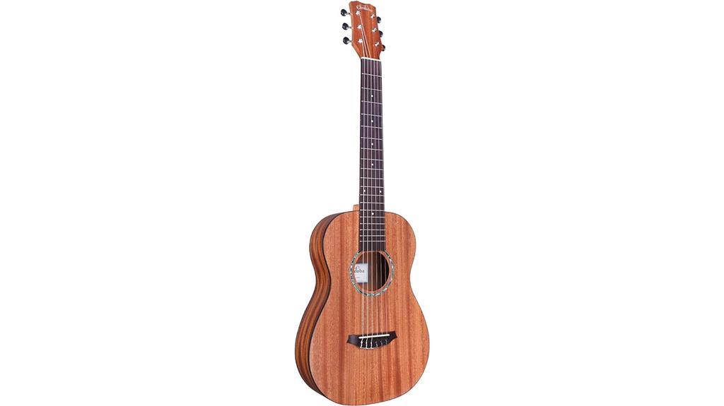 compact mahogany nylon guitar