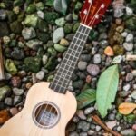 Small nylon-string travel instrument similar in body shape to the Yamaha GL1 Guitalele