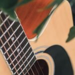 Natural gloss spruce top and rosewood fretboard detail on a 3/4-size travel acoustic, similar in finish to the Yamaha JR1
